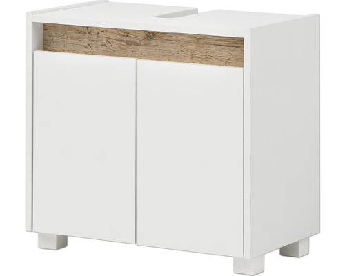 Skrinka pod umývadlo s dvomi dvierkami a dreveným detailom