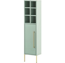 Skrinka s dvierkami, otvorenými priehradkami a nožičkami