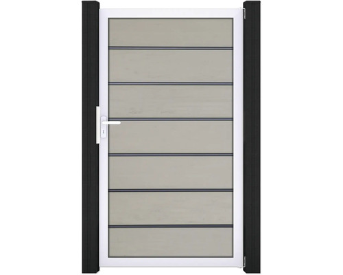 Záhradná bránka s vodorovnými panelmi a rukoväťou