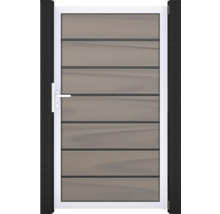 Záhradná bránka s vodorovnými panelmi, rámom a rukoväťou