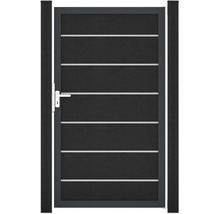 Záhradná bránka s kľučkou a vodorovnými pruhmi