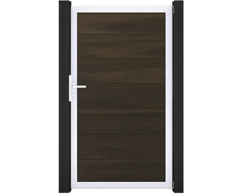 Záhradná bránka s drevenou výplňou a rukoväťou