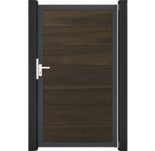 Záhradná bránka s kľučkou a vodorovným dreveným obkladom