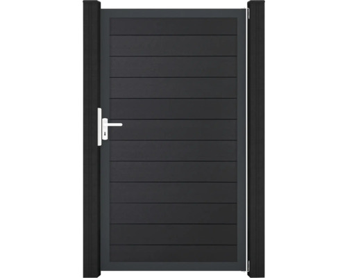 Záhradná bránka s rukoväťou a vodorovnými lamelami