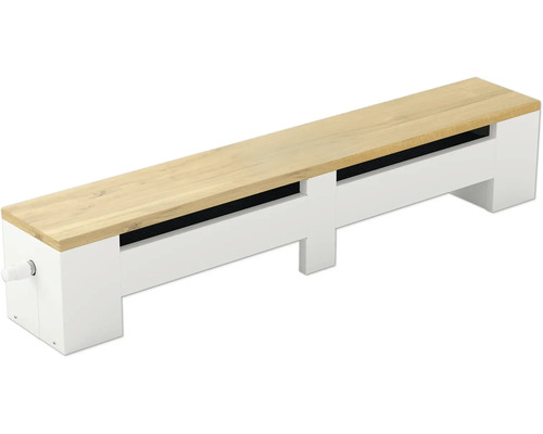 Lavicový konvektor V 300 x D 1600 x H 265 mm biely s dubovou doskou