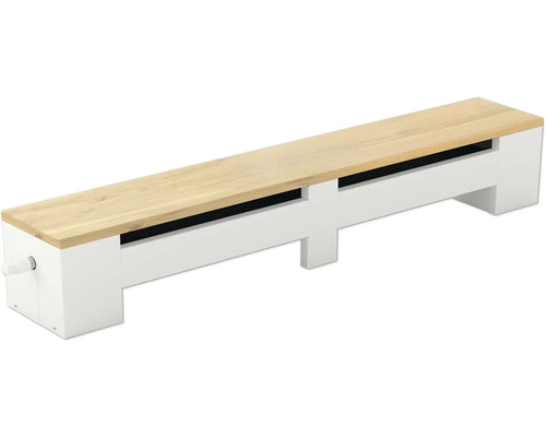 Lavičkový konvektor V 300 x D 2000 x H 265 mm biely s bukovou doskou