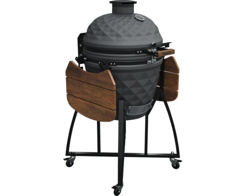 Keramický gril s bočnými stolíkmi a kolieskami