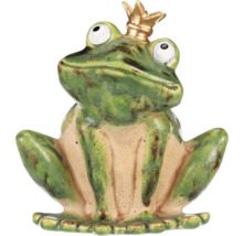 Dekoratívna figúrka žabieho kráľa s korunou
