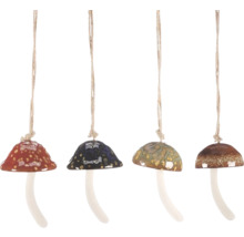 Štyri dekoratívne závesy v tvare húb so šnúrkou