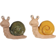 Dve figúrky slimákov pre záhradnú dekoráciu