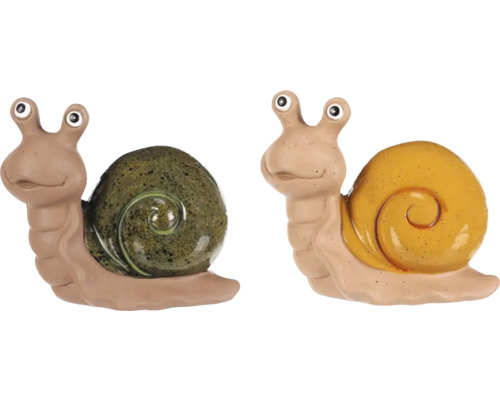 Dve figúrky slimákov pre záhradnú dekoráciu