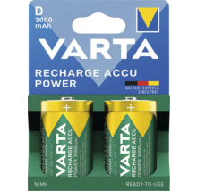Varta Recharge Accu Power D 3000 mAh, dve dobíjacie batérie