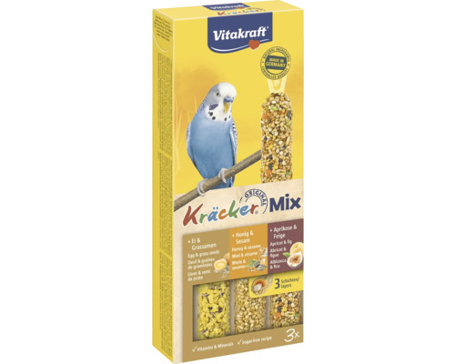 Vitakraft Kräcker Mix pre andulky, krmivo pre vtáky s vajcom, trávnymi semenami, medom, sezamom, marhuľou a figou