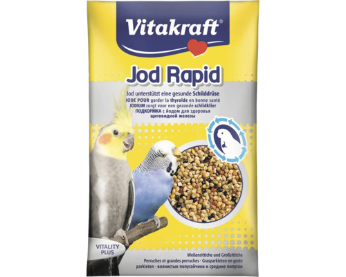 Doplnkové krmivo pre vtáky Vitakraft jódové perly 20 g Vitakraft Jod Rapid krmivo pre andulky a veľké papagáje