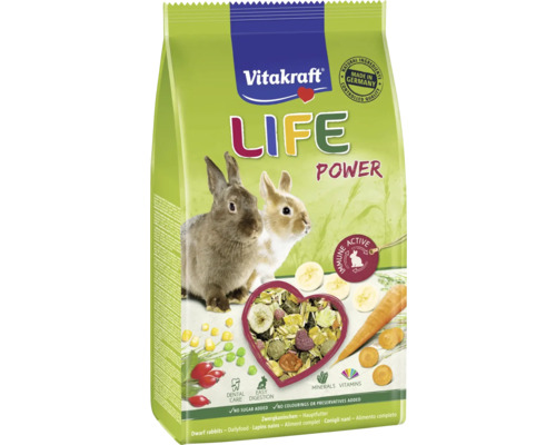 Balenie krmiva pre zakrslých králikov Vitakraft Life Power s dvoma králikmi