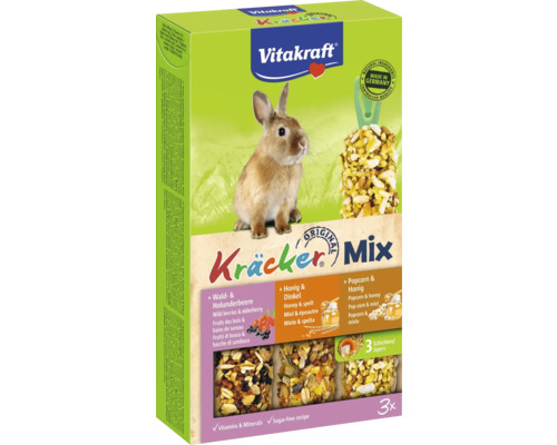 Vitakraft Kräcker Mix pre hlodavce, s lesnými plodmi, čiernym bezom, medom a špaldou