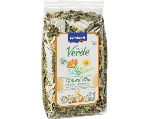 Doplnok stravy pre hlodavce Vitakraft VitaVerde Nature Mix púpava a nechtík 100 g Vitakraft Vita Verde Nature Mix krmivo pre hlodavce vo vrecku