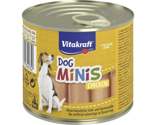 Vitakraft Dog Minis Chicken psí klobása v konzerve