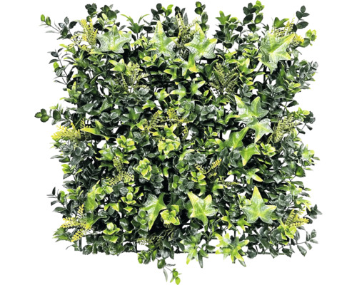 Dekoračný panel na stenu zelený Tropical Wall Deko 38x38 cm Umelý živý plot s rôznymi zelenými listami