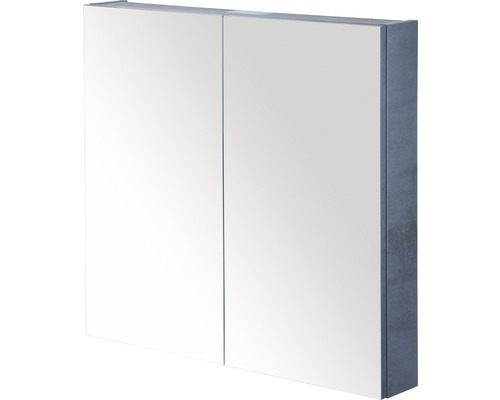Zrkadlová skrinka Sanox 70 x 13 x 65 cm betón antracitovo sivá 2 dvierka