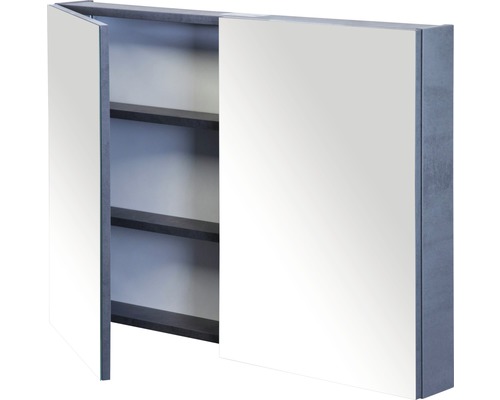 Zrkadlová skrinka s dvomi dvierkami a policami