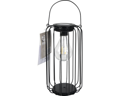Solárna lampa s LED žiarovkou a kovovou klietkou