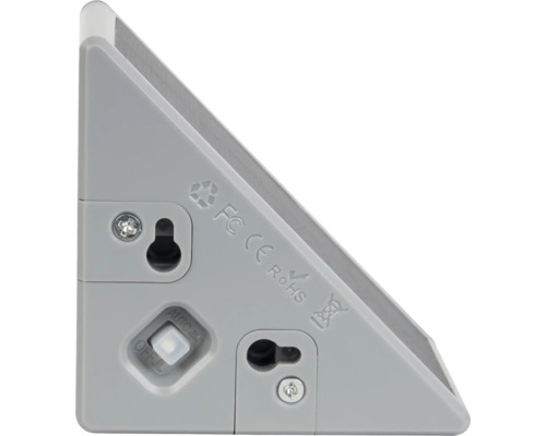 Detailný pohľad na sivú lampu s vypínačom pre automatickú prevádzku a funkciu vypnutia