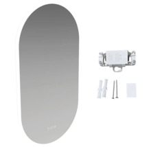 Oválne zrkadlo s osvetlením a montážnym materiálom