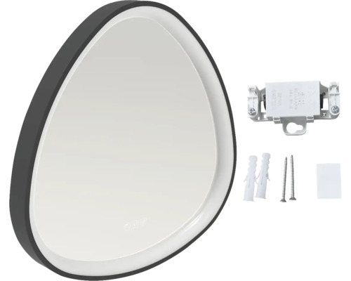 Asymetrické zrkadlo s osvetlením a montážnym materiálom