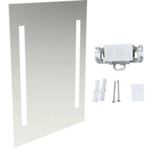 Obdĺžnikové zrkadlo s výrezmi a upevňovacím materiálom