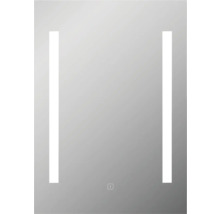 Obdĺžnikové zrkadlo s vertikálnymi svetelnými pruhmi a dotykovým senzorom