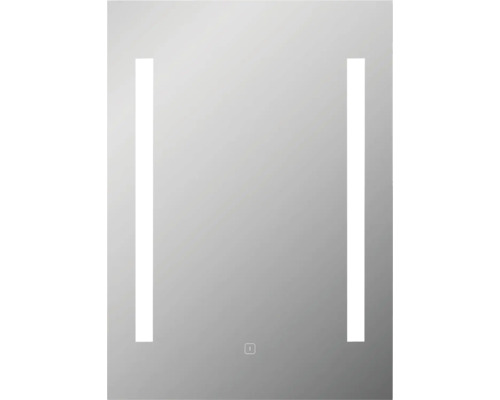 Zrkadlo s osvetlením form&style Fouche II s dotykovým senzorom IP 44 Obdĺžnikové zrkadlo s vertikálnymi svetelnými pruhmi a dotykovým senzorom