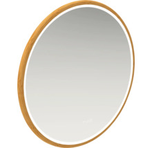 Oválne zrkadlo s dreveným rámom