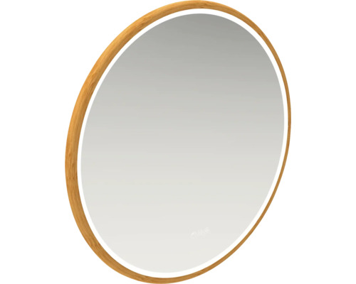 Oválne zrkadlo s dreveným rámom