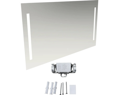 Obdĺžnikové zrkadlo s osvetlením a montážnym materiálom