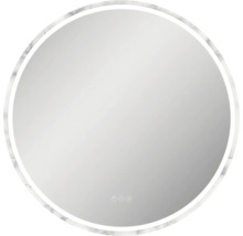 Okrúhle zrkadlo s mramorovým rámom a LED osvetlením