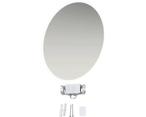 Oválne zrkadlo do kúpeľne s montážnym materiálom