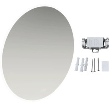 Oválne zrkadlo s montážnym materiálom