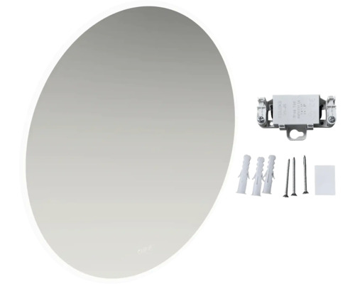 Oválne zrkadlo s montážnym materiálom