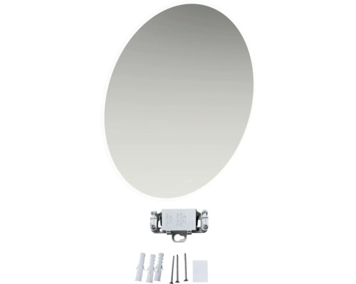Oválne zrkadlo s montážnym materiálom