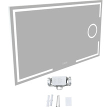 Obdĺžnikové zrkadlo s LED osvetlením a montážnym materiálom