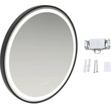 Okrúhle kúpeľňové zrkadlo s LED osvetlením a montážnym materiálom