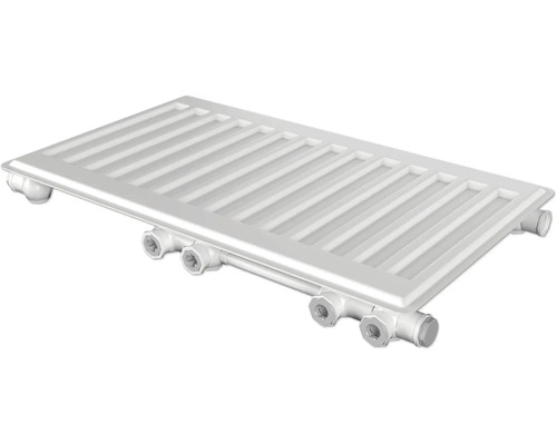 Plochý radiátor s bočnými prípojkami pre vykurovacie inštalácie