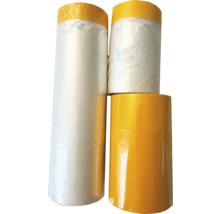 Tri role maliarskej krepovej pásky a zakrývacej fólie