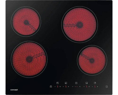 Sklokeramická varná doska so štyrmi varnými zónami