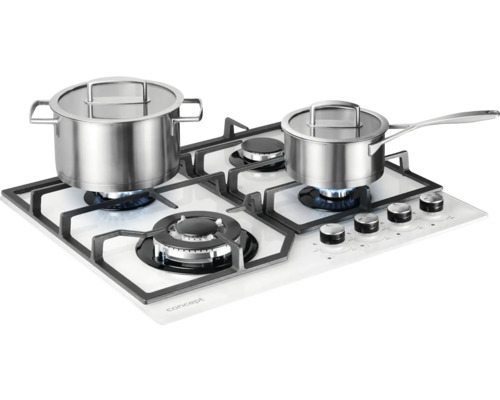 Plynová varná doska so štyrmi horákmi a dvoma hrncami