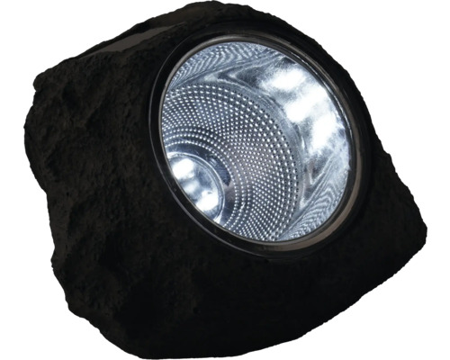 Záhradná lampa vo vzhľade kameňa s kruhovým svetelným zdrojom