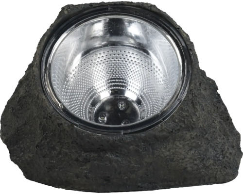 Záhradné svietidlo so vzhľadom kameňa so strieborným reflektorom