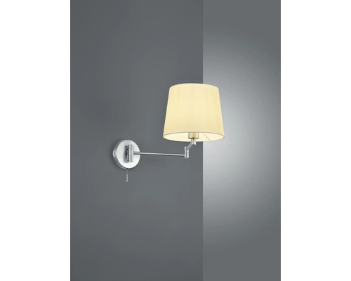 Nástenné svietidlo s textilným tienidlom a ťahovým spínačom