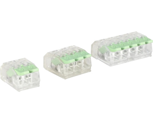 Tri zásuvné drôtové konektory pre elektrické pripojenie